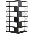 L-Shaped Corner 7-Tier Bookcase