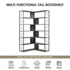 L-Shaped Corner 7-Tier Bookcase