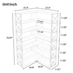 L-Shaped Corner 7-Tier Bookcase