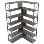 L-Shaped Corner 7-Tier Bookcase