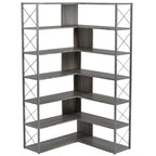 L-Shaped Corner 7-Tier Bookcase