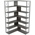 L-Shaped Corner 7-Tier Bookcase