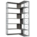 L-Shaped Corner 7-Tier Bookcase
