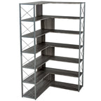 L-Shaped Corner 7-Tier Bookcase