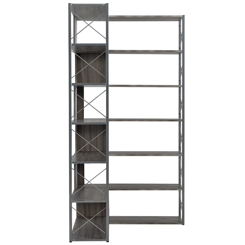 L-Shaped Corner 7-Tier Bookcase