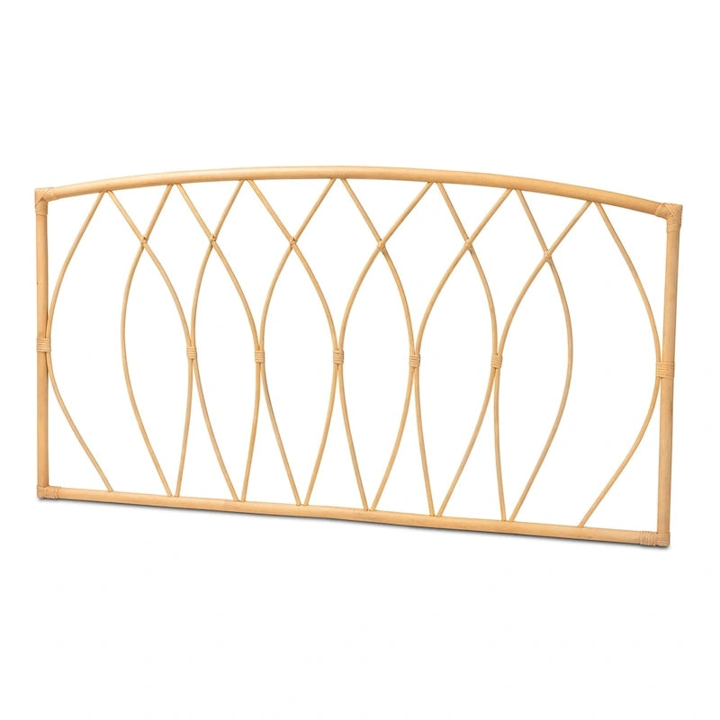 Modern Bohemian Natural Rattan Wall-mountable Headboard-Queen