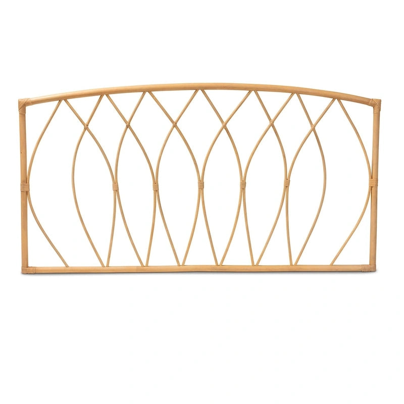 Modern Bohemian Natural Rattan Wall-mountable Headboard-Queen