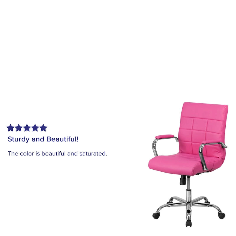 Mid-back Chrome/Vinyl Executive Swivel Office Chair