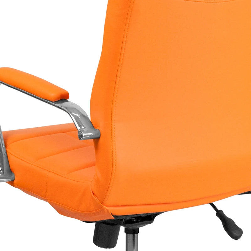 Mid-back Chrome/Vinyl Executive Swivel Office Chair