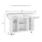 Full Size Granite Top Vintage Mahogany Kitchen Cart - 18d x 51.5w x 36h