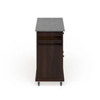 Full Size Granite Top Vintage Mahogany Kitchen Cart - 18d x 51.5w x 36h