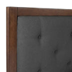62.75 brown and gray queen size bed frame with upholstered headboard