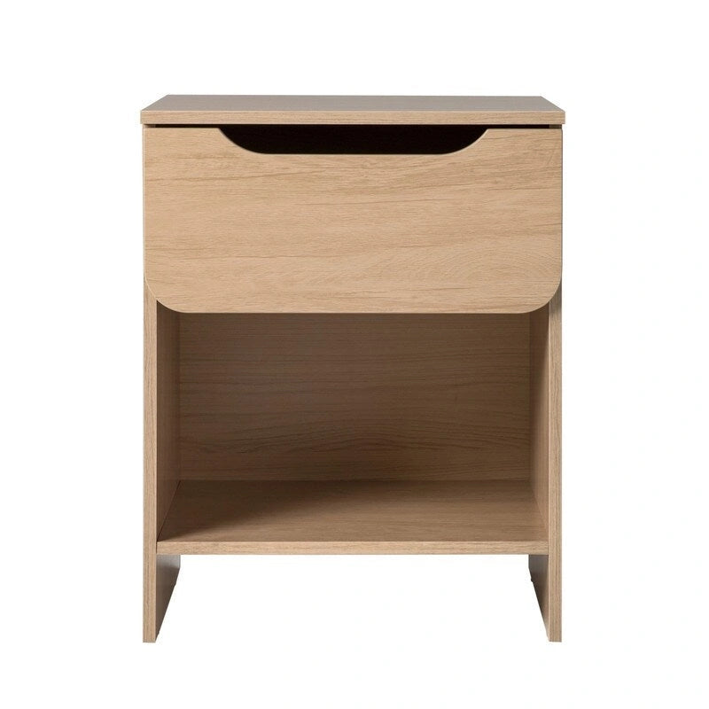 Modern Minimalist 1-Drawer Nightstand with Cubby