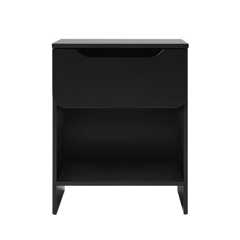 Modern Minimalist 1-Drawer Nightstand with Cubby
