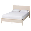 Mid-Century Fluted Wood Platform Bed