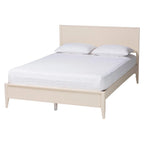 Mid-Century Fluted Wood Platform Bed