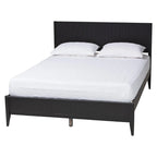 Mid-Century Fluted Wood Platform Bed