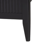 Mid-Century Fluted Wood Platform Bed