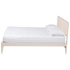 Mid-Century Fluted Wood Platform Bed