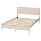Mid-Century Fluted Wood Platform Bed
