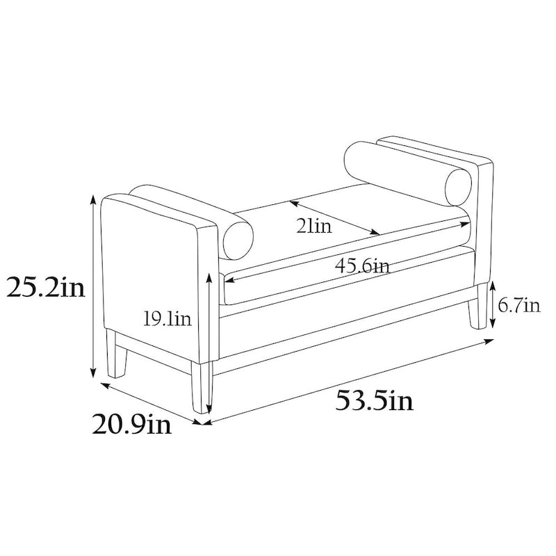 Elegant Upholstered Bench for End of Bed and Living Room