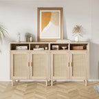 Modern Rattan Buffet Cabinet - 62.9D x 15.7W x 36.2H