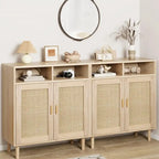 Modern Rattan Buffet Cabinet - 62.9D x 15.7W x 36.2H