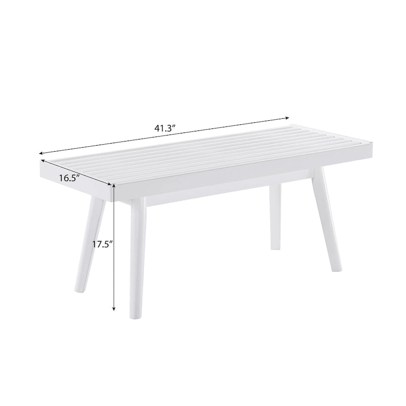 Solid Wood Slatted Bench