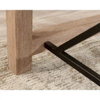 Modern Farmhouse Executive Desk, 66 Inch, Brushed Oak