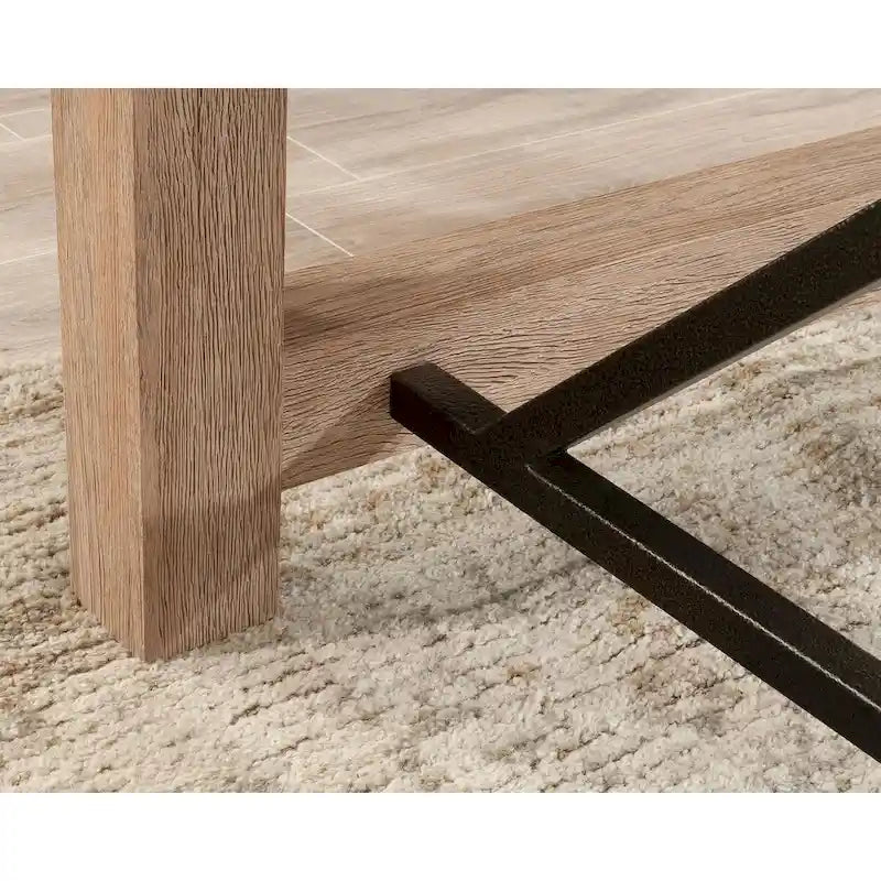 Modern Farmhouse Executive Desk, 66 Inch, Brushed Oak