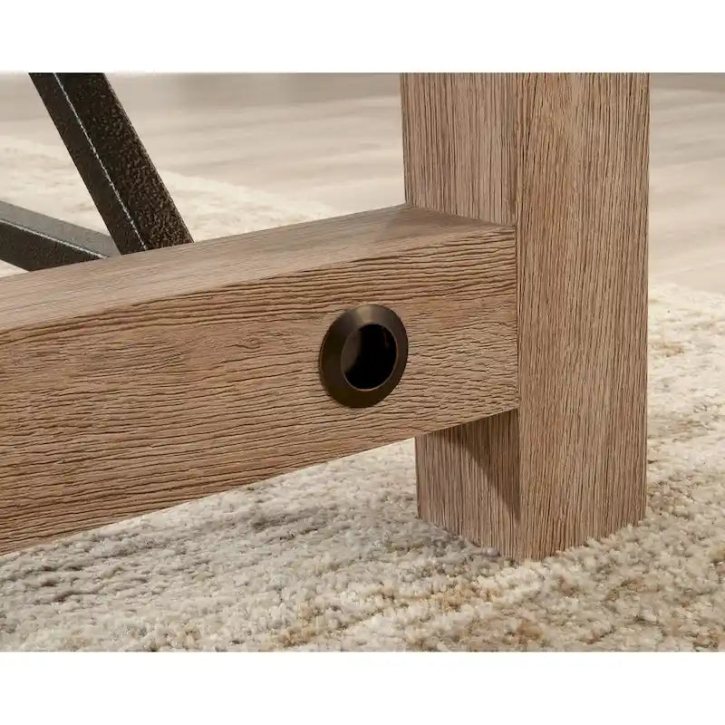 Modern Farmhouse Executive Desk, 66 Inch, Brushed Oak
