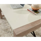 Modern Farmhouse Executive Desk, 66 Inch, Brushed Oak