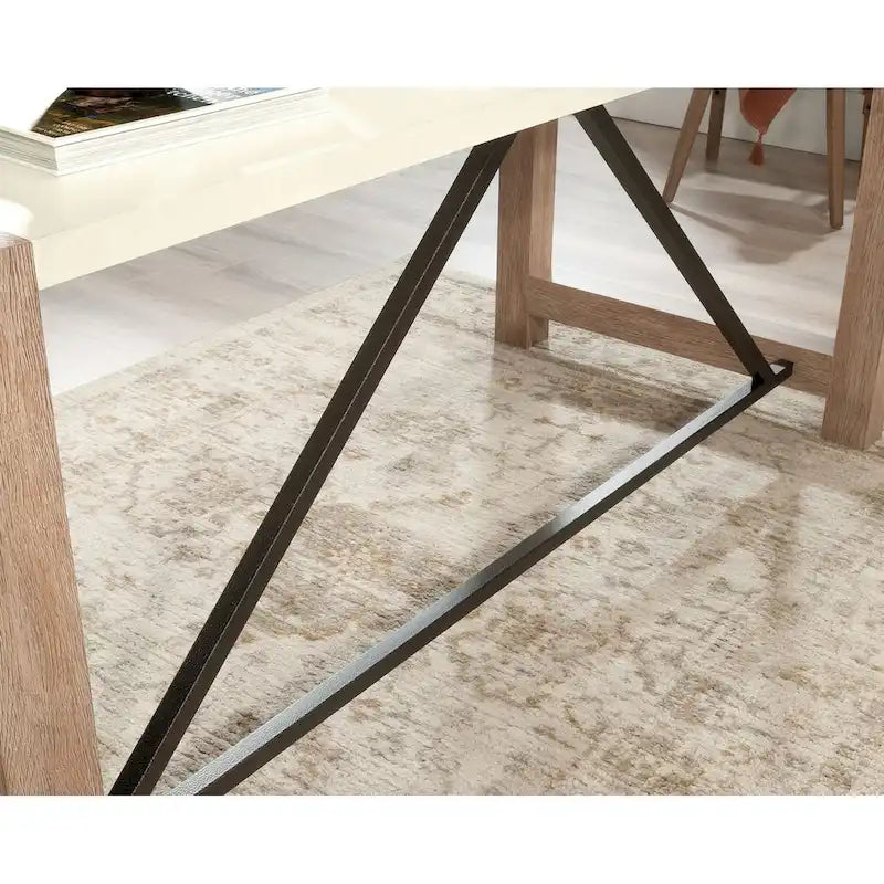 Modern Farmhouse Executive Desk, 66 Inch, Brushed Oak