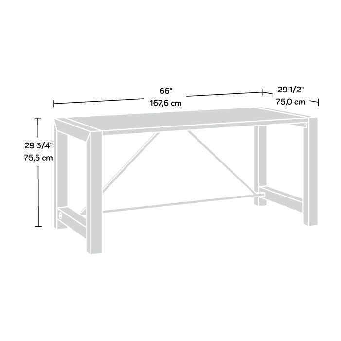Modern Farmhouse Executive Desk, 66 Inch, Brushed Oak