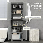 Tall Narrow Bathroom Storage Cabinet w/Doors and Shelf Adjustability