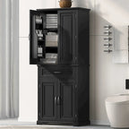 Tall Bathroom Storage Cabinet with Drawers and Adjustable Shelf