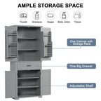 Tall Bathroom Storage Cabinet with Drawers and Adjustable Shelf