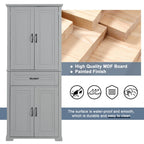 Tall Bathroom Storage Cabinet with Drawers and Adjustable Shelf