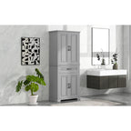 Tall Bathroom Storage Cabinet with Drawers and Adjustable Shelf