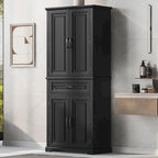 Tall Bathroom Storage Cabinet with Drawers and Adjustable Shelf
